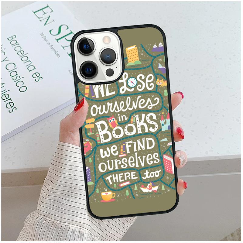 Read Books Library Bookshelf Quotes Phone Case For iPhone 17 Air 15 16 16e 14 13 12 11 Pro Max Coque For Apple PLUS Fundas