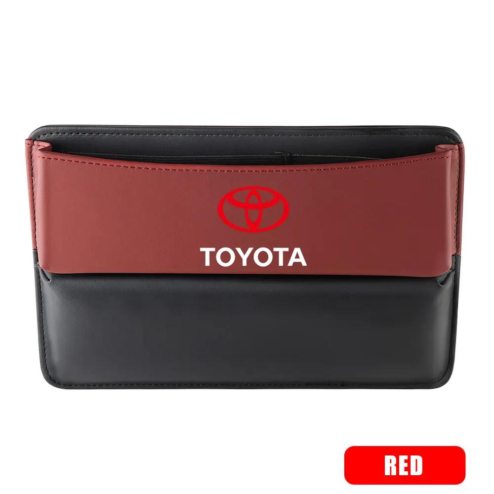 Leather Car Seat Gap Organizer Crevice Storage Box Bags Car Goods For Toyota Prado Rav4 Yaris Hilux Prius Avensis Corolla Camry