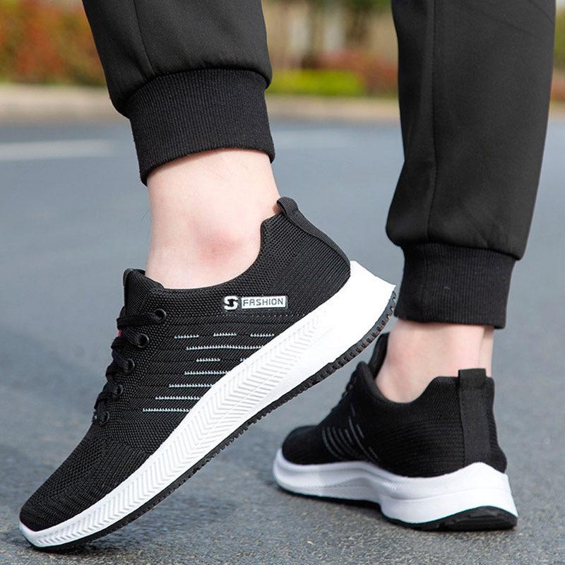 Summer Men's Shoes Fresh Lightweight Casual Sports Shoes Outdoor Soft Soles Comfort Lace Up Running Shoes Comfortable Sneakers