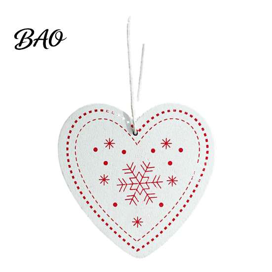 Rustic Christmas Decor Tree Wooden Pendant, Vintage Cartoon Ornament with Lanyards, Heart Star Shaped Pendants Lightweight Pendant for Holiday
