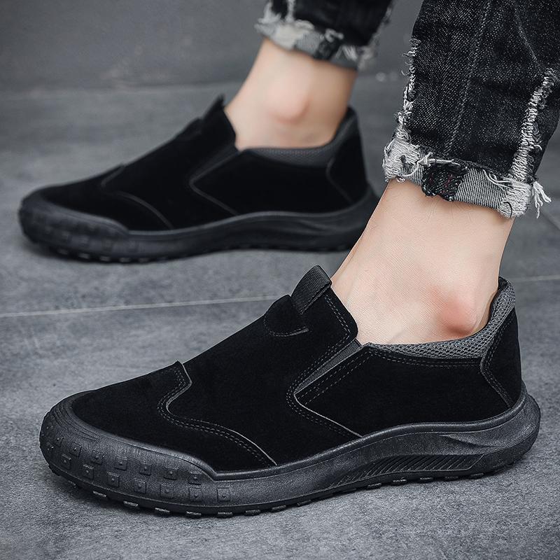 Men's Leather Skateboard Shoes Male Students Sports Walking Casual Sneakers Business Work Travel Footwear