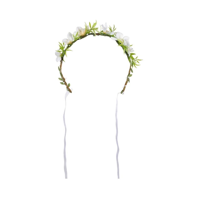 A52E Delicate Simulation Artificial Flower Headpiece Ribbon Hairband For Garden Party