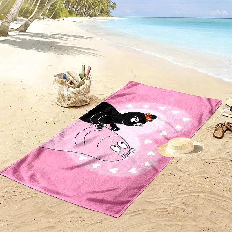 Barbapapa Art Print Beach Towel, Large Soft Quick Dry Towel for Beach Camping Swimming