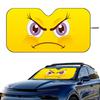 Angry Cartoon Eyes Car SunShade Windshield Foldable Three-layer Insulation Sunshade By Suction Cup Blocks UV Rays Sun
