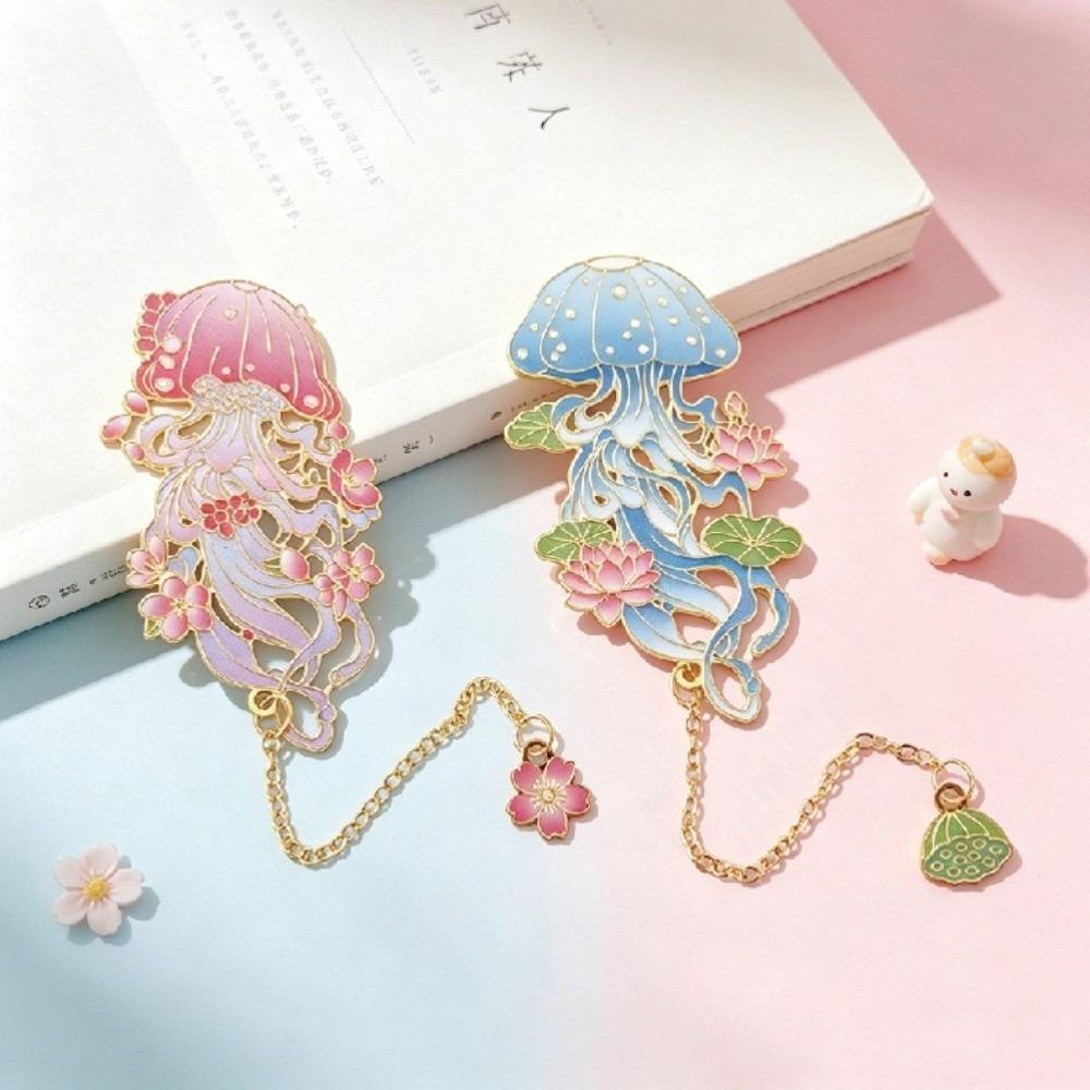 Hollow Jellyfish Bookmarks Metal Reading Bookmarks exquisite Page Clips Graduation Birthday