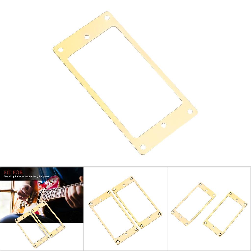 2Pcs Metal Humbucker Pickup Frame Mounting Rings Replacement Parts for Electric Guitars(Gold)