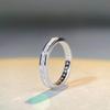 Women's Square Full Circle Zircon Sterling Silver Diamond Index Ring
