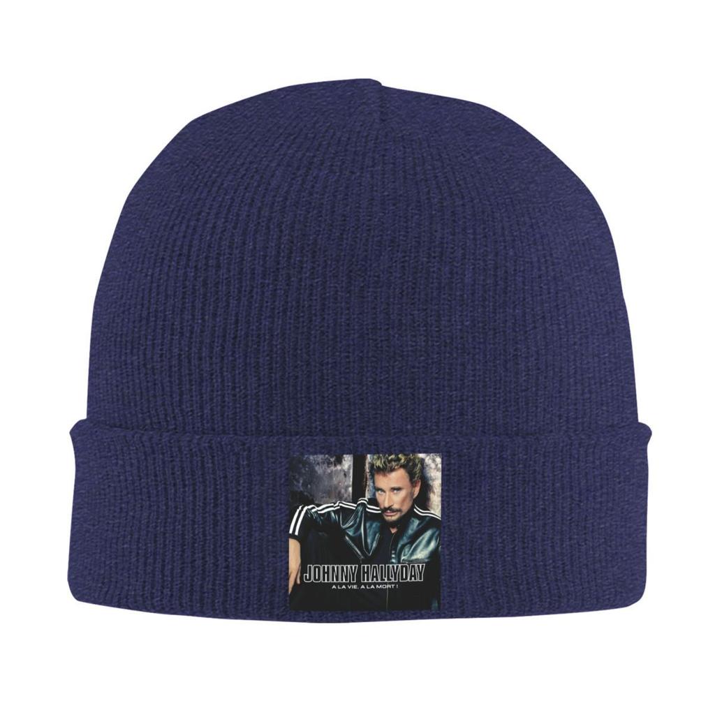 Johnny Hallyday Varm Stickad Mössa Mode Hätta Höst Vinter Utomhus Mössor Hattar för Unisex Vuxna