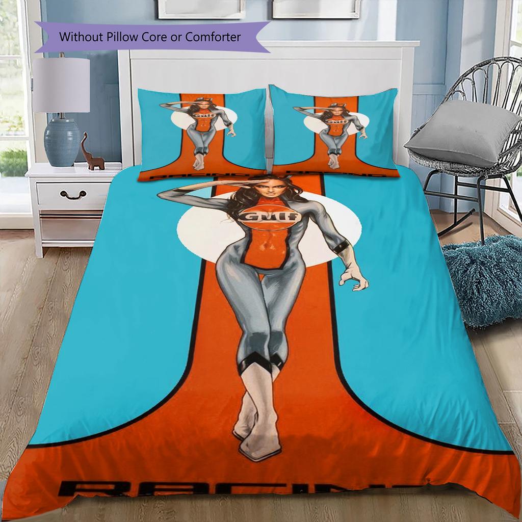 Cartoon Pattern Bedding Quilt Set Quilt Cover Pillowcase Home Decoration Birthday Gift (1 * duvet cover + 2 * pillowcase, without core)
