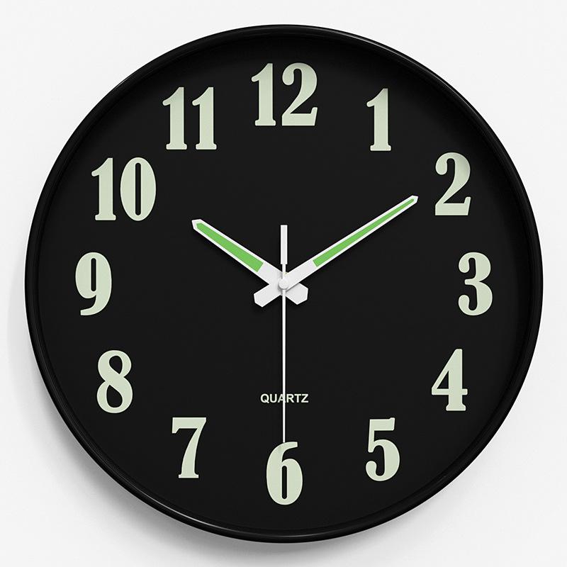 Luminous Wall Clock Silent Clock Home Living Room Clock Wall Hanging Simple Quartz Clock Cloc 25CM