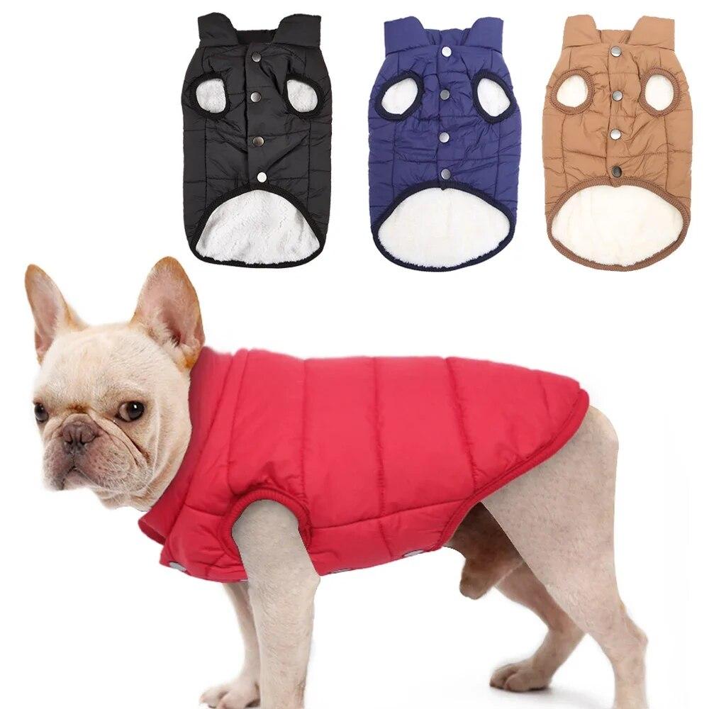

Зимняя куртка Haustier Hund Kleidung Für Kleine Große Hunde Теплая куртка для щенков Mantel Fleece Futter Weste Französisch Bulldogge Chihuahua Weihnachten