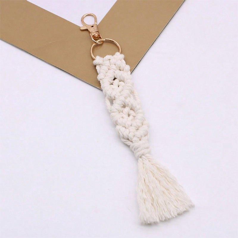Boho Style Key Chain Handmade Rope Braided Key Bag Decoration Pendant Phone Case Lanyard Gift for Friends