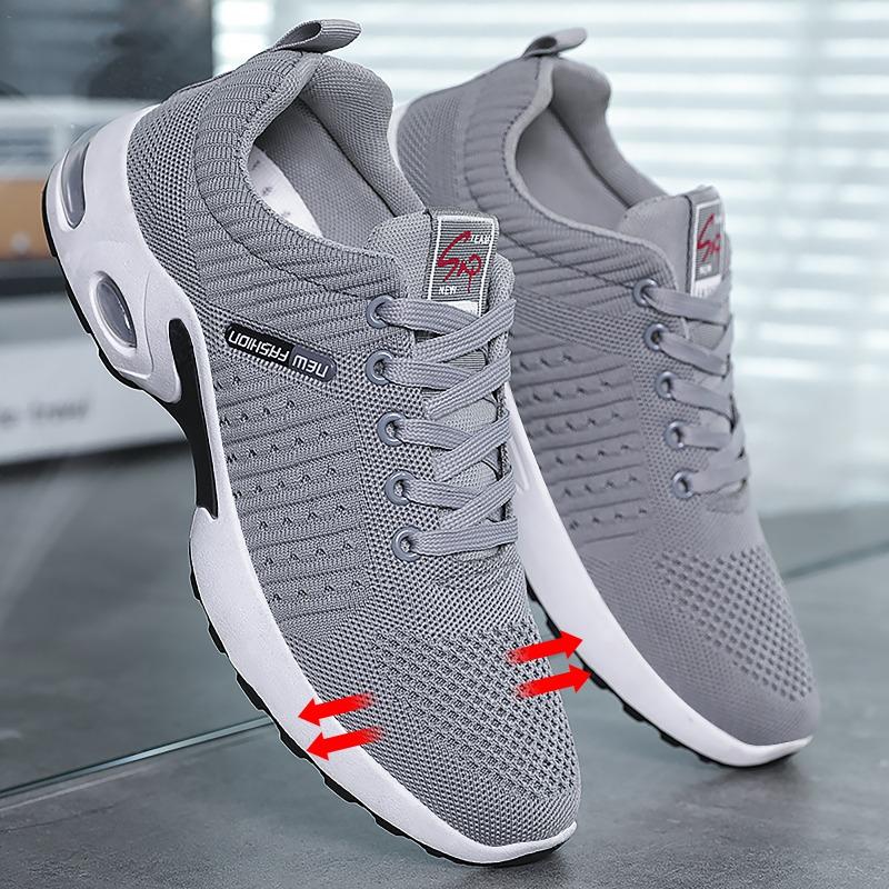 Men's Spring Breathable Mesh Air Cushion Athletic Running Sneakers Large Size.