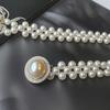 Luxury Butterfly Pearl Belt Pearls and Rhinestones Elastic Waist Bands  For Women Lady Girl