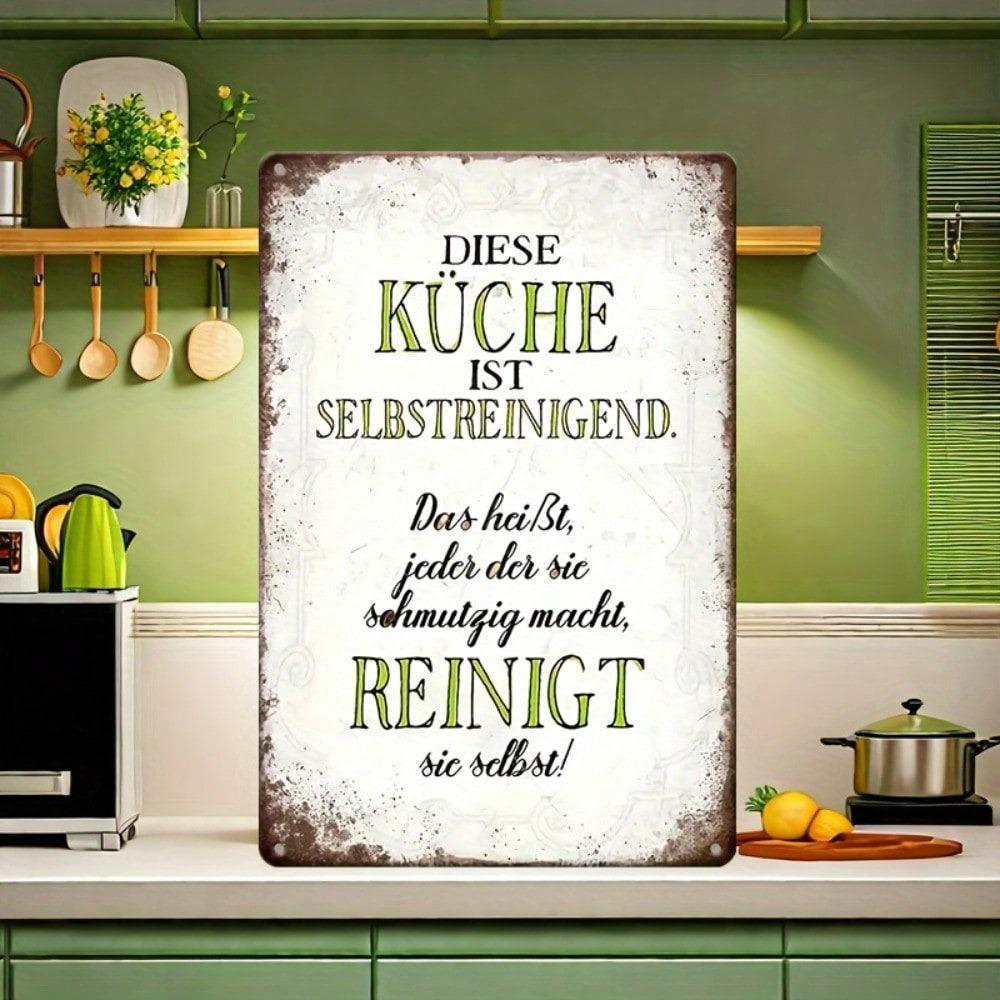 Vintage Metal Wall Art German Quote Kitchen Sign Rustic Farmhouse Decor