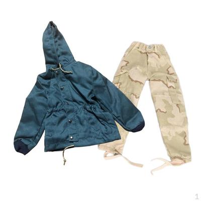 1/6 Figure Coat Pant Set Doll Clothes Miniature Uniform for 12 Inch Body