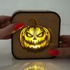 Halloween Night Lights Wooden Pumpkin Lanterns Party Decorations Ornament Scene Atmosphere Arrangement Props
