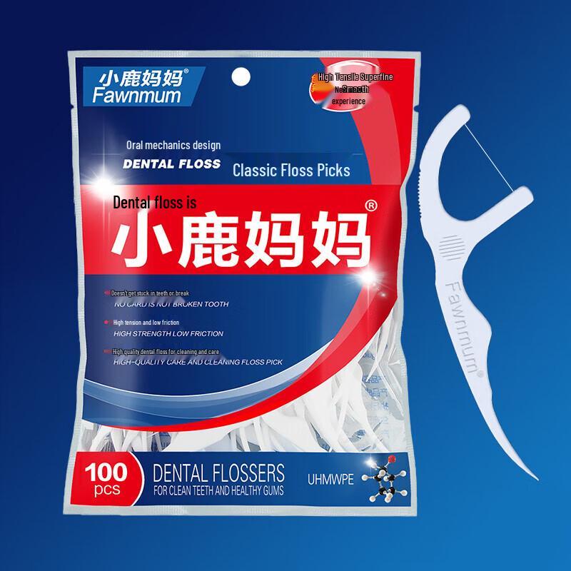 FAWNMUM 100-Count High-Fine Dental Floss Sticks