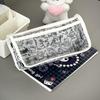Puppy Design Transparent PVC Pencil Case, Large Capacity, Double Layer for Students