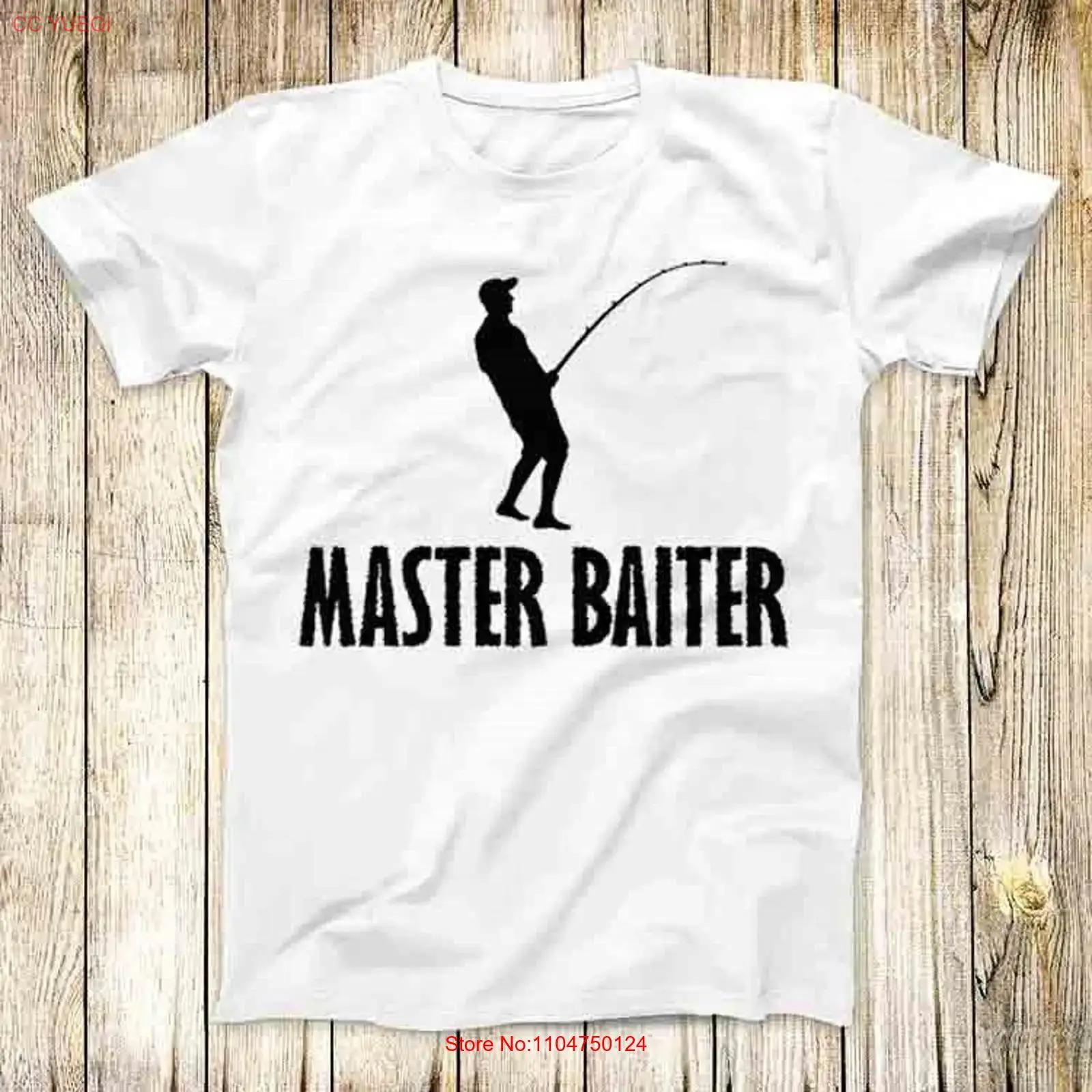 

Master Baiter Novelty Joke Funny Rare T Shirt Meme Top 4851 vintage Washed Versatile Soft graphic designer clothes homme S разноцветный