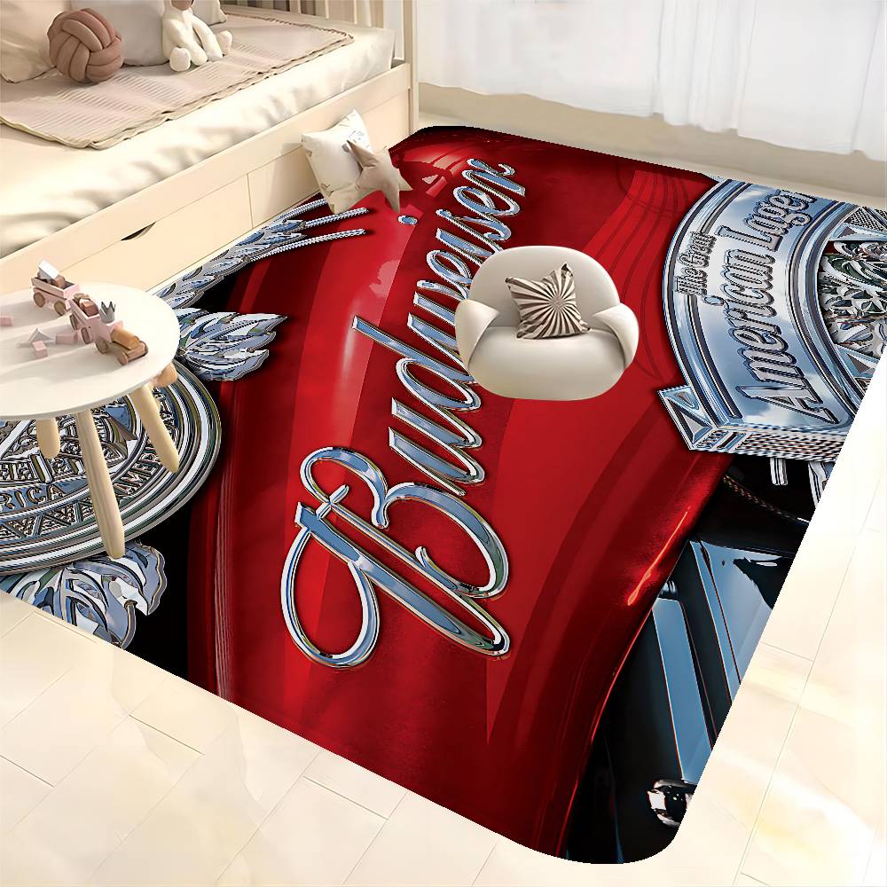 King Of Beer B-Budweiser Floor Mat INS Style Soft Bedroom Floor House Laundry Room Mat Anti-skid Household Carpets