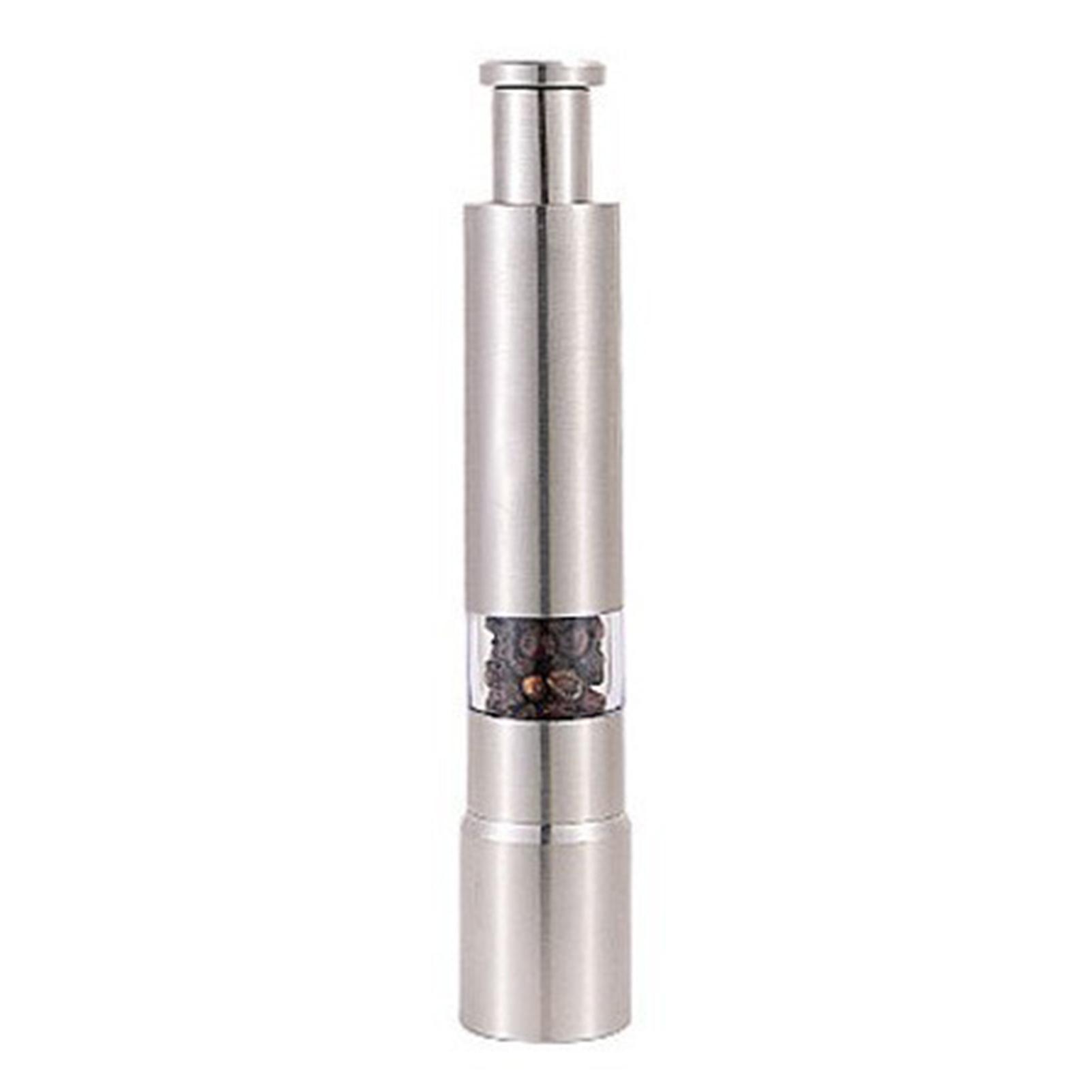 2 In 1 Pepper/Salt Grinder Stainless Steel Small Pepper Crusher Kitchen Premium Manual Push Type Spice Grinder Kitchen Gadget