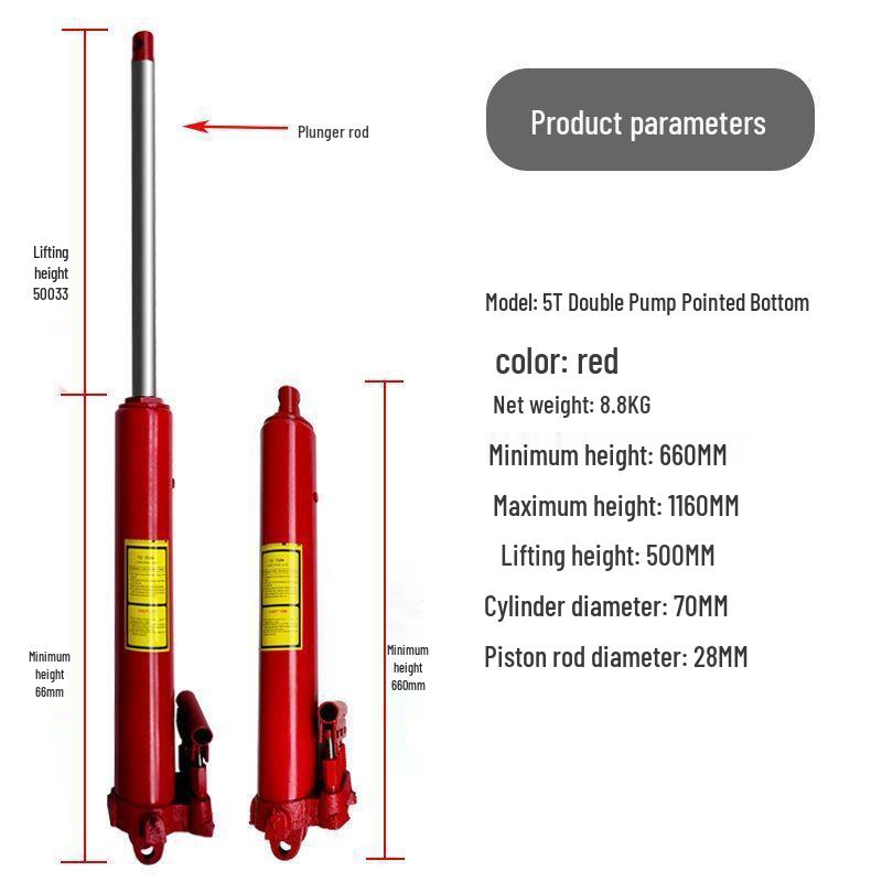 Dlouhozdvihový jeřábový zvedák 5/8/12 tun s prodlouženým válcem 8 tun