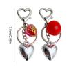 Elegant Strawberry Heart Key Chain Adornment Stylish Keyring Pendant Fashionable Bag Charm Jewelry for Women and Girls