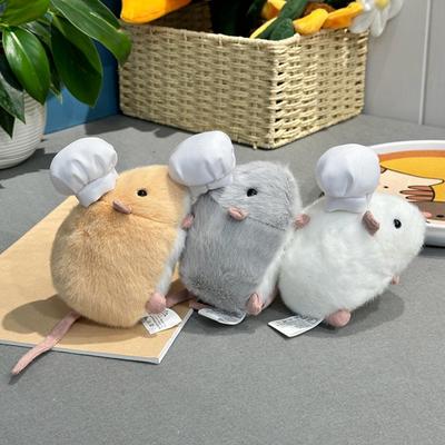 12CM Kawaii Cartoon Simulation Anime Flower Branch Mouse Stuffed Animal Plush Toy Children's Hamster Handmade Doll Festival Gift