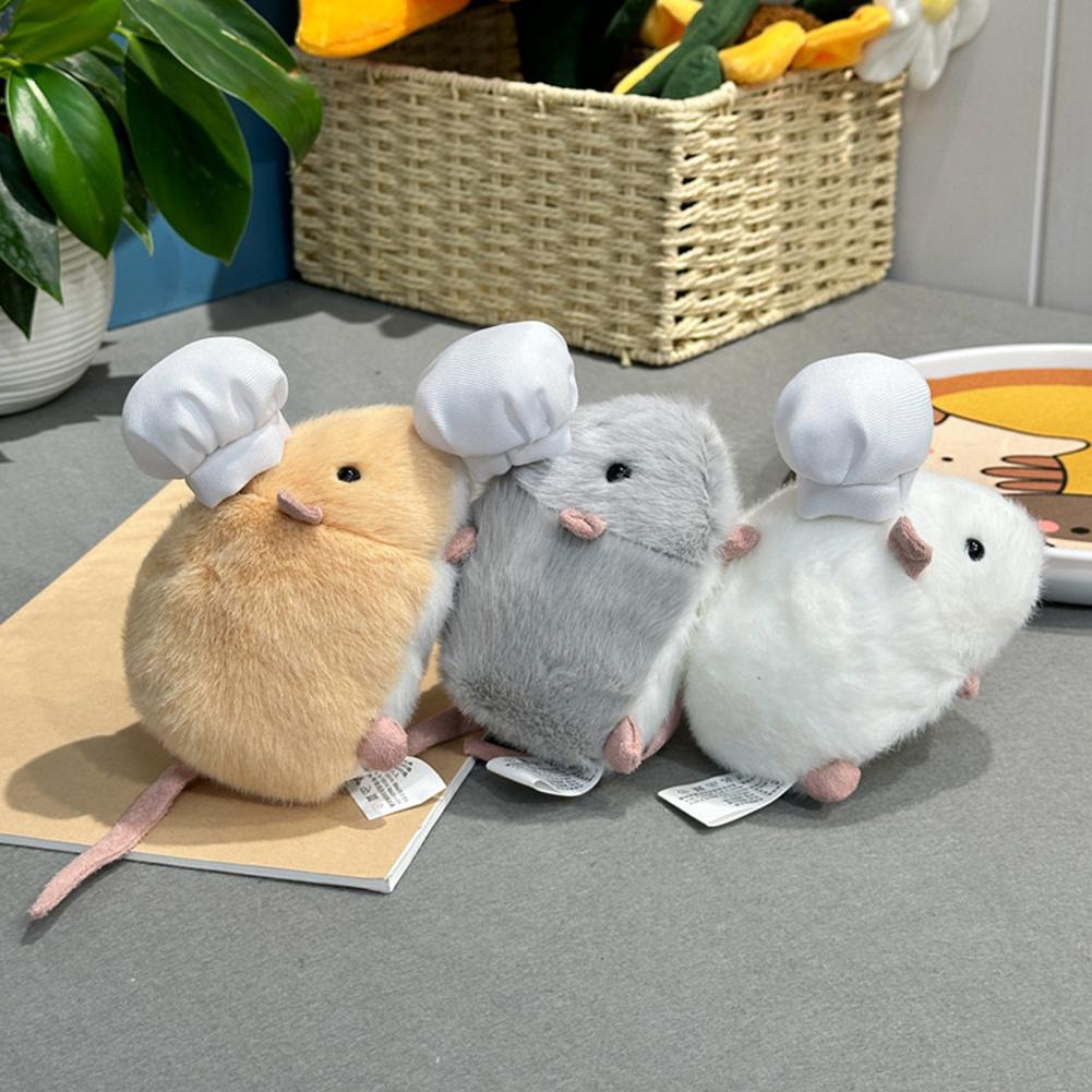 12CM Kawaii Cartoon Simulation Anime Flower Branch Mouse Stuffed Animal Plush Toy Children's Hamster Handmade Doll Festival Gift