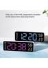 9 inch digital wall clock temperature humidity clock table clock electronic LED alarm clock Orange