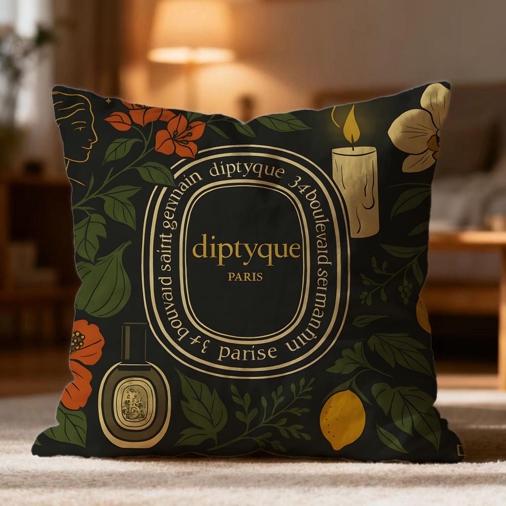 Fashion D-DDiptyque Cushion Cover Soft Washable Pillow Case Multi-Scene for Couch Bed Travel Office Use