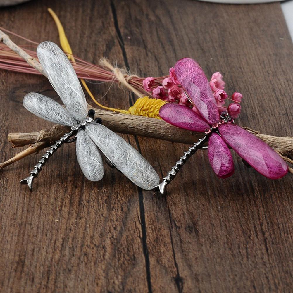 Resin Dragonfly Brooch Pin Grey Exquisite Lapel Corsage Breastpin Jewelry Costume Gift for Women Lapel Pin