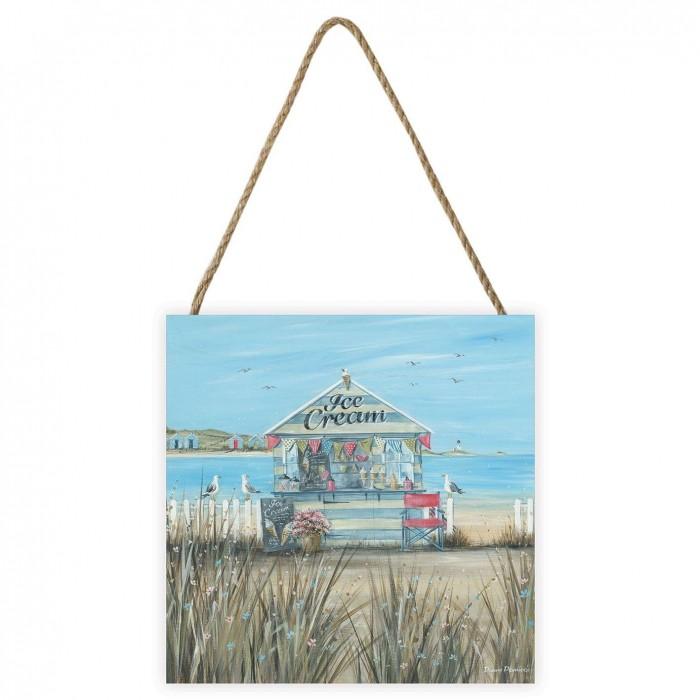 Diane Demirci Beach Ice Cream Wooden Block