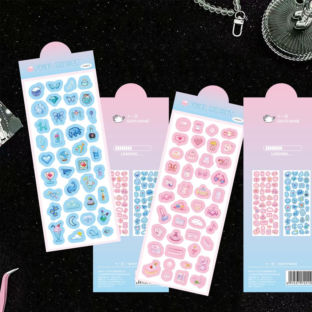 Cute Cartoon Pixel Small Elements Ins Korean Guben Hand Account DIY Decoration Stickers Creative Stickers