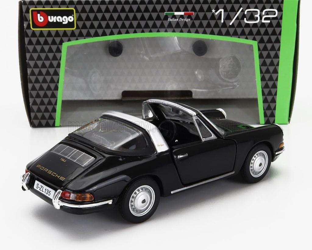Burago Mini Car Porsche 911 Targa Convertible TARGA SPIDER 1967 1/32 (Black) [Item]