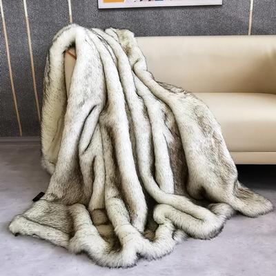 Luxuriöse Kunstfelldecke aus Fuchsfell – Hochwertige, weiche und flauschige Überwürfe aus Kunstfell für Sofa und Auto – Dicke, kuschelige und warme Winterdecke