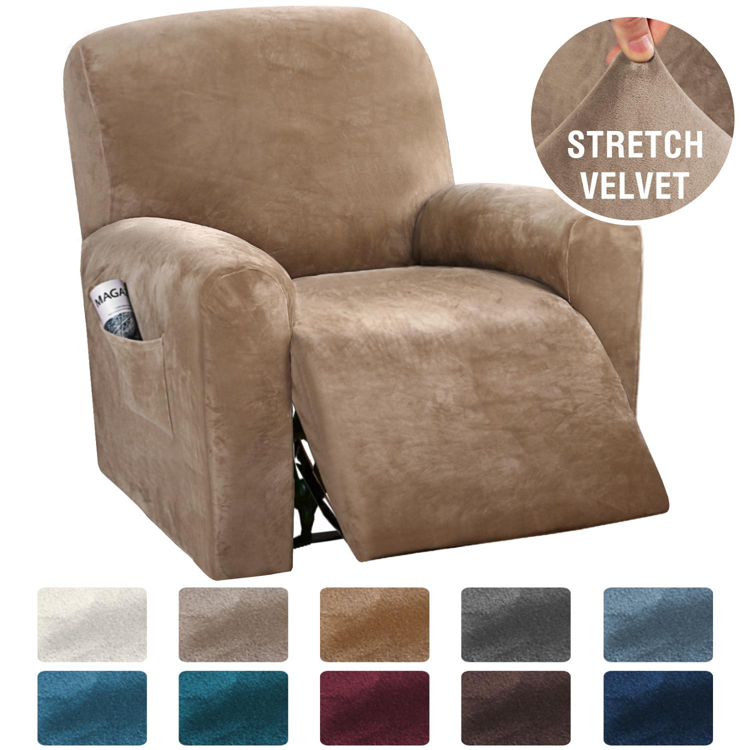 

Эластичный чехол для дивана с откидной спинкой, мягкие бархатные чехлы на кресла для ленивых мальчиков, эластичные нескользящие универсальные чехлы для дивана для гостиной 4 PCS