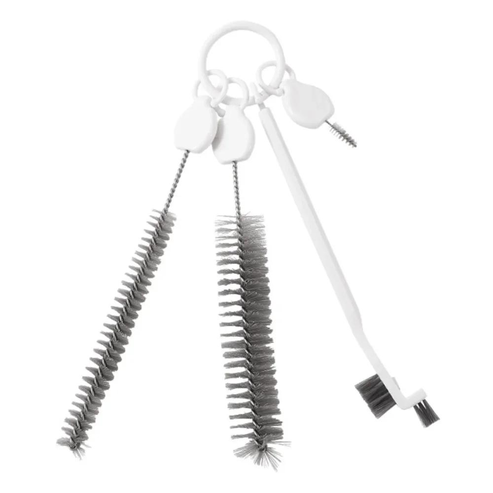 

4pcs Bendable Bottle Cleaner Brush Set Hangable Hard Bristles Drinking Straw Cleaning Brush Various Sizes with Storage Ring