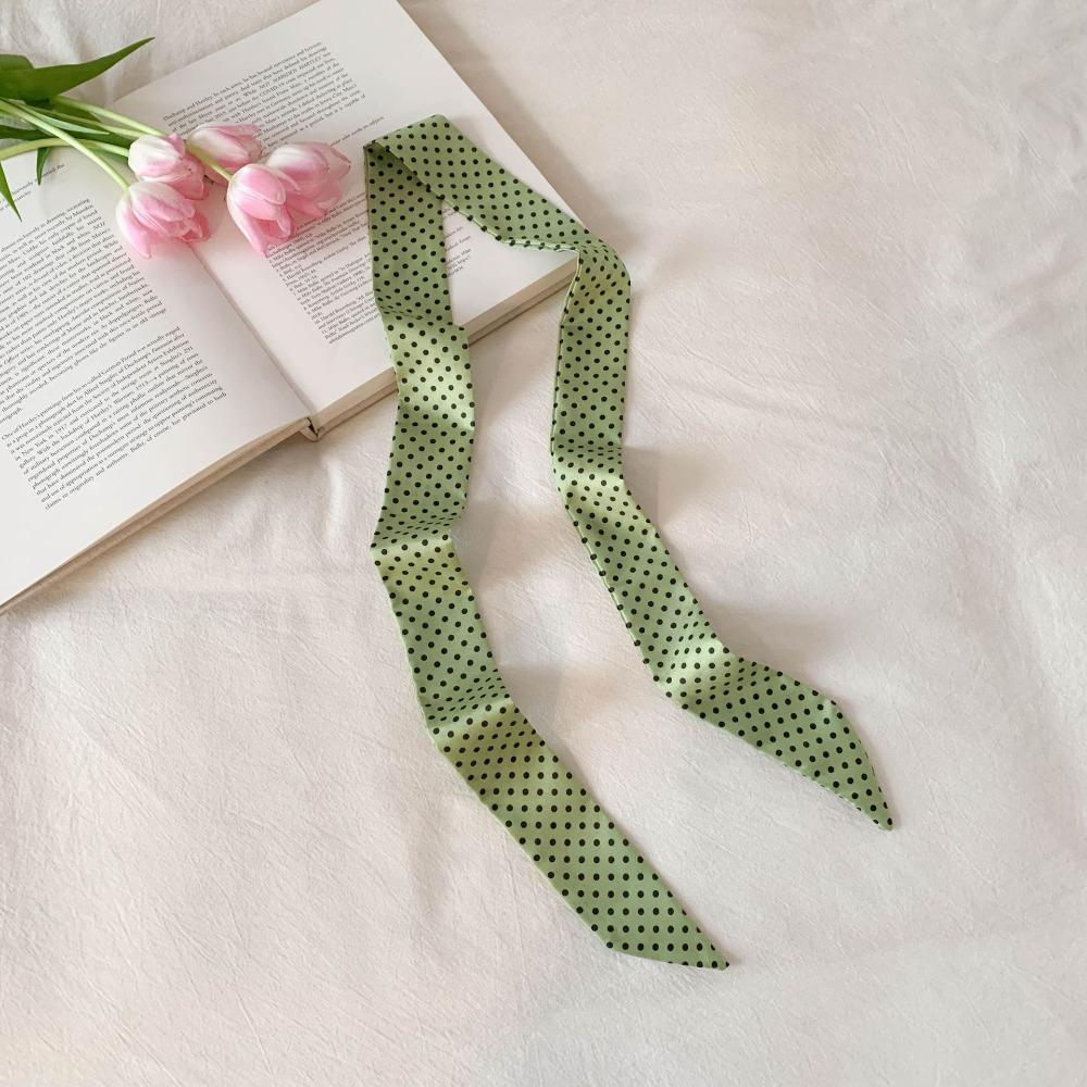 Bow Ties Long Silk Scarf Printed Long Ribbon Scarves Plaid Scarf Collocation Clothing Accessories