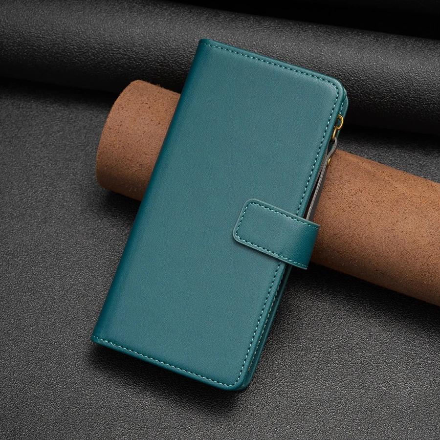 Wallet Flipped Solid Color Multi Card Zipper Leather Case For Samsung Galaxy S24 Ultra S23 Plus S22 S21 S20 FE A A4 A3 A1