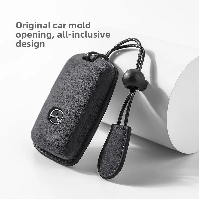 Mazda Car Key Cover Premium Leather Flip Key Case Compatible with Mazda 3 4 5 Models Auto Accessories Shell Buckle Bag