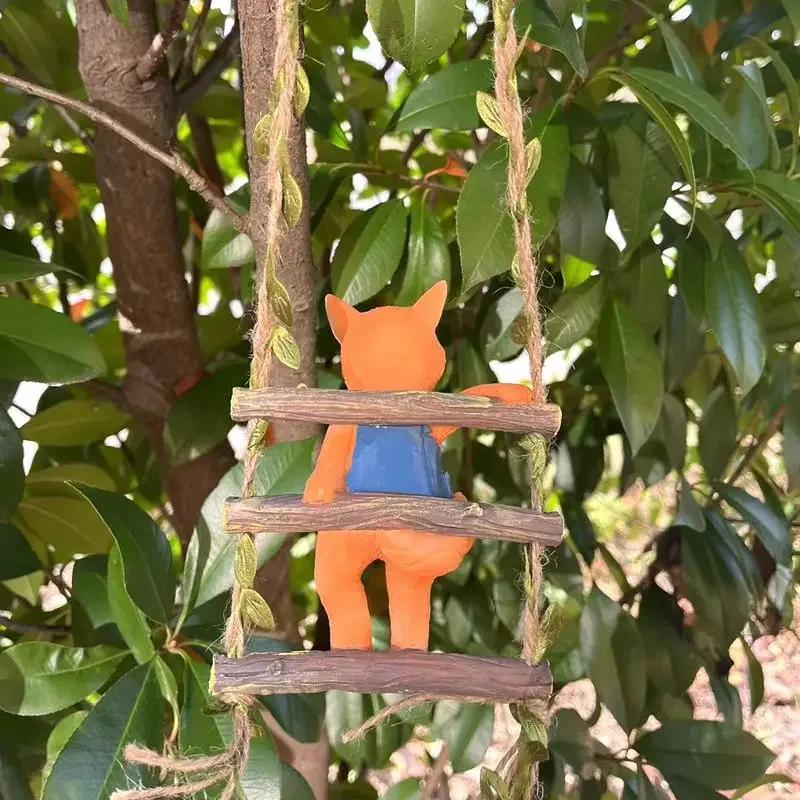 Cute Fox Garden Outdoor Courtyard Home Creative Decoration Small Decorative Items Resin Crafts Horticultural Animal Pendant