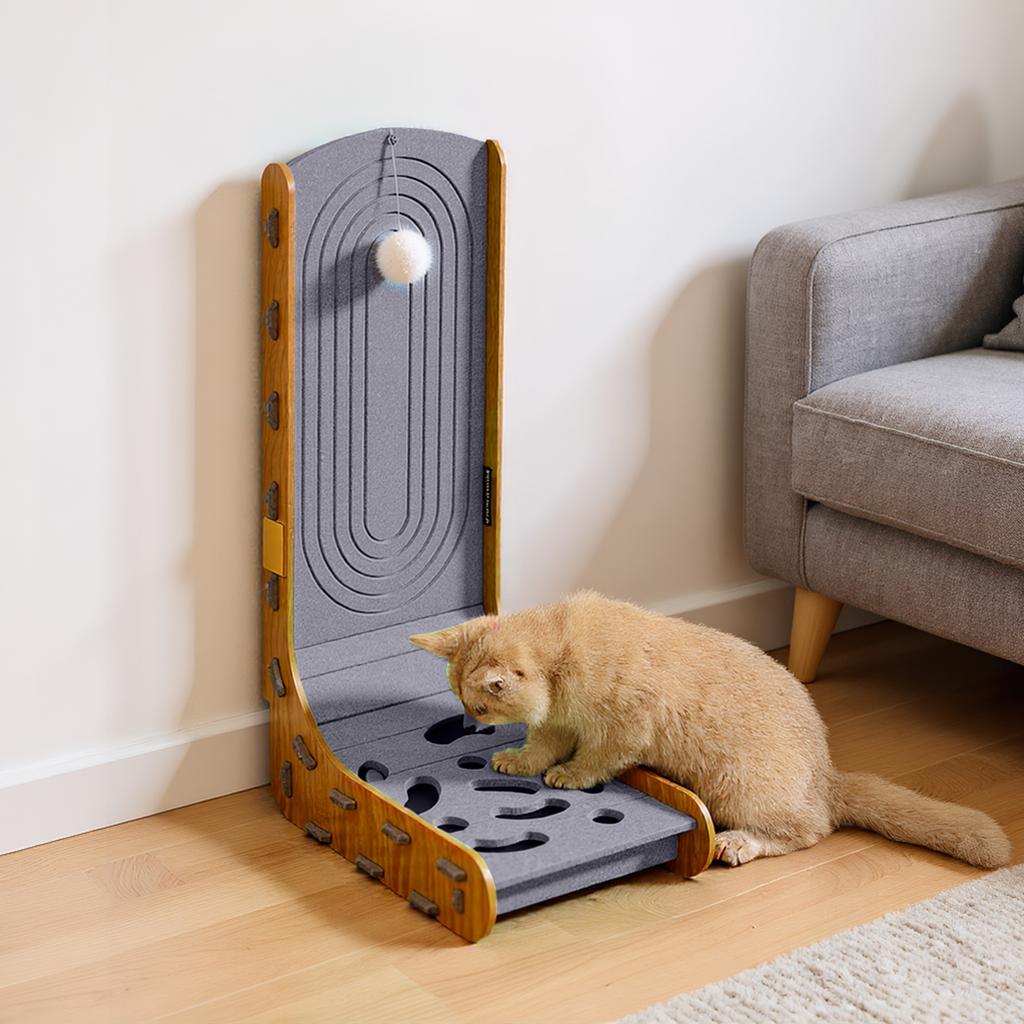 Cats Scratching Board with Ball Felt Cat Scratcher Wall Mountable Furniture Protector for Couch Wall