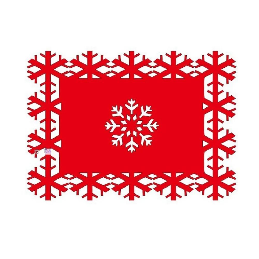 10PCS Christmas Snowflake Felt Placemat Restaurant Cutlery Mat Knife and Fork Covers Placemats Insulated Xmas Party Table Mats