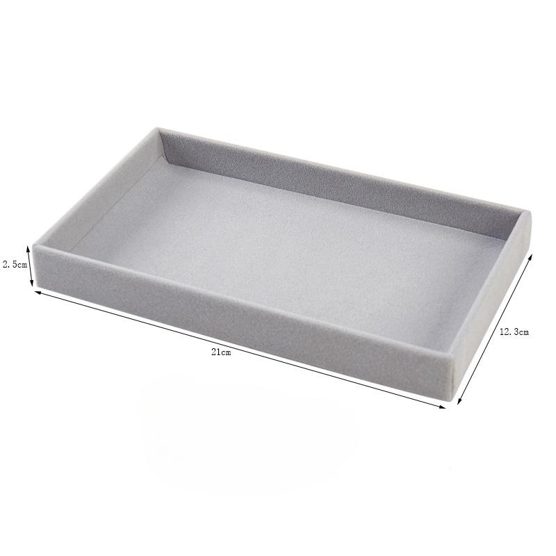 

Серая фланелевая коробка для хранения ювелирных изделий, бытовой ящик, серьги, ожерелье, поднос для колец, веревка для головы, зажим для ушей, дисплей, лоток для хранения, новинка A