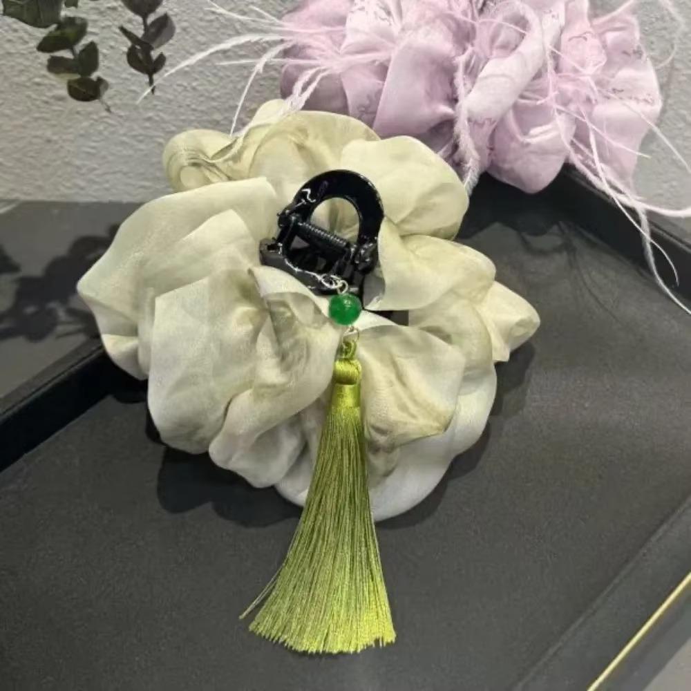 Cloud Tassel Bubble Mesh Hair Claw Chinese Style Back of The Head Clip  Hairpin Accessories