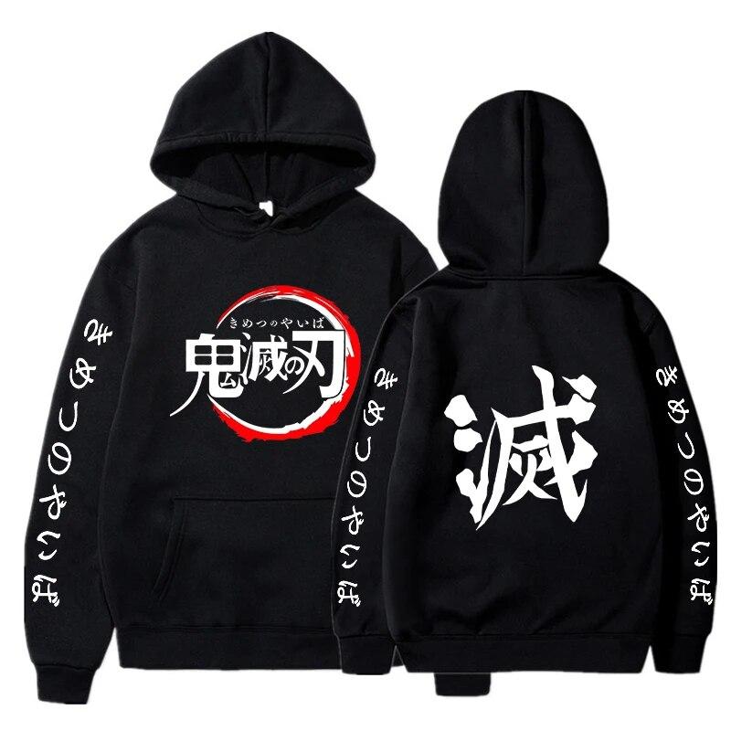 Japan Anime Demon Slayer Printed Hooded Men Women Aesthetic Trendy Hoodies Plus Size Streetwear Hot Manga Sweatshirt Harajuku Unisex Hoody