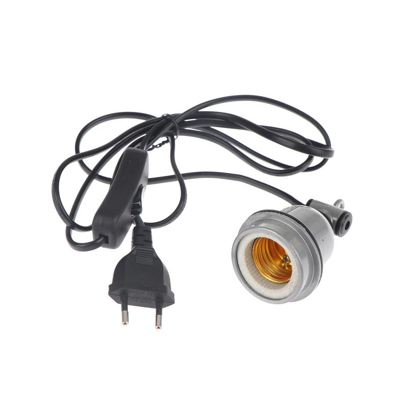 E27 Crawling Pet Heating Lamp Holder Power Cord Control Switch Piglet Chicken Brooder Heating Spiral Light Socket