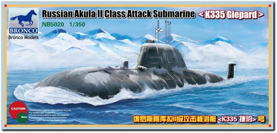 Bronco Model 1/350 Российская атомная подводная лодка класса «Акула II» К335 «Гепард» (NB5020) Пластиковая сборная модель CB5020